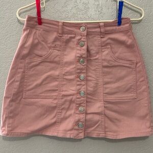 Peach love California, small, pink Jean button up skirt